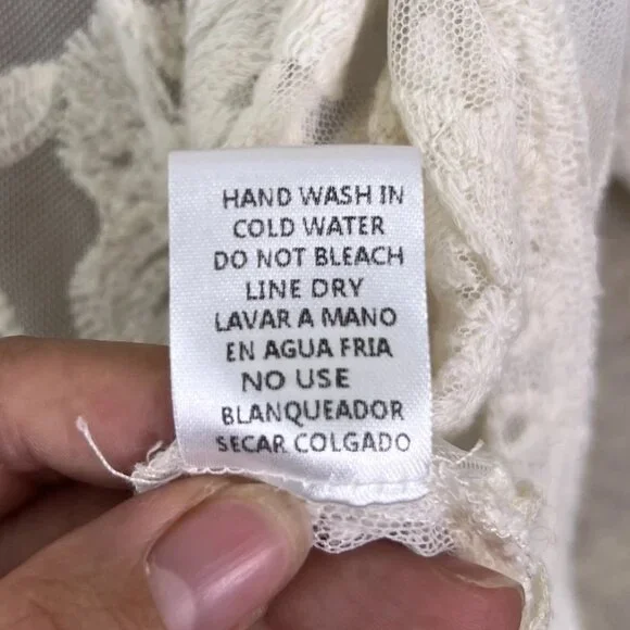 Entro White Sheer Boho Embroidered Lace Kimono Jacket Blouse M Cottagecore - Picture 7 of 15